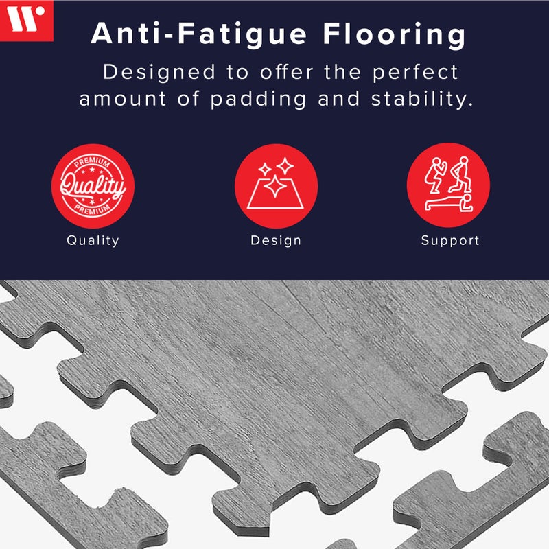 We Sell Mats Forest Floor Farmhouse 3/8 Inch Thick Printed Foam Tiles, Premium Wood Grain Interlocking Foam Floor Mats, Anti-Fatigue Flooring â€“ Stylish Flooring Solution - Image 2